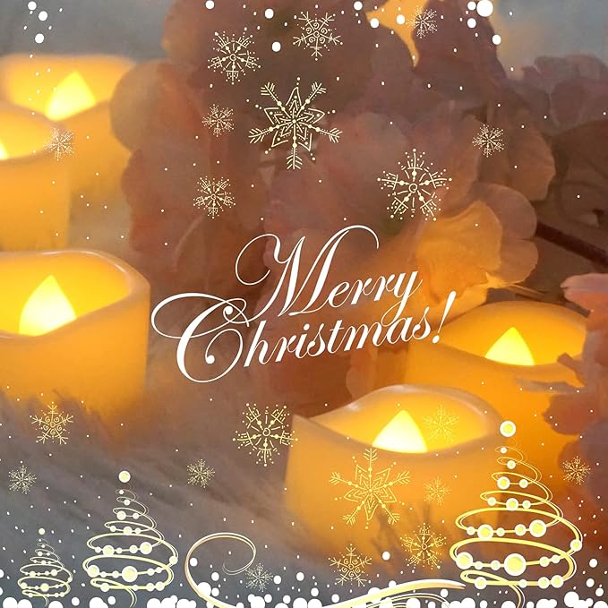 CANDLE CHOICE Battery Operated Flameless Tea Lights Small Bright Flickering LED Electric Fake Votive Tealight Candles Halloween Pumpkin Lights Wedding Christmas Decorations Table Centerpieces 6 PCS