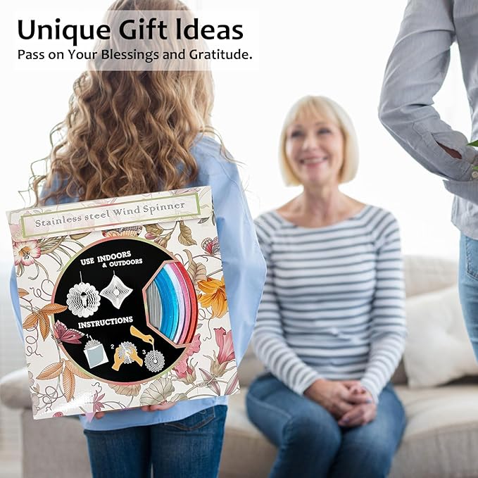 Wind Spinner Creates a Fluttering Butterfly 3D Animations Effect,Wind Spinners Ouddoor Butterfly Gift for Women/Grandma/Mom/Wife,12inch Mandala Wind Spinner Hanging Garden Yard Art Decor