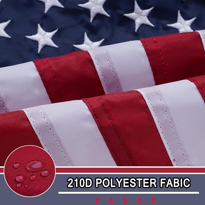 AZCOVER 2 Pack American Flag 12x18 Inch Boat Flag for Outside, 210D USA Small American Flags with Embroidered Stars Sewn Stipes and Brass Grommets for Marine Yacht UTV