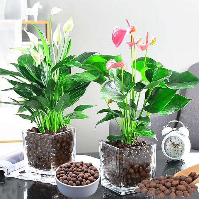 10LBS Expanded Original Clay Pebbles Hydroponics Gardening Leca Clay Grow Media for Orchids,Aquaponics, Aquarium Fish Tank Substrate,8-14mm