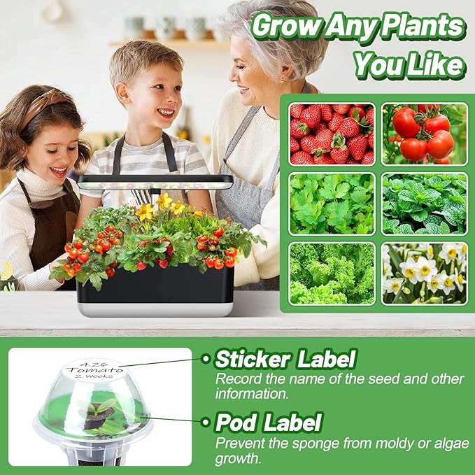 349pcs Hydroponic Pods for Aerogarden - Seed Starter Grow Sponges Sprout kit for Grow Anything with Plant Food, Growing Sponge, Plant Basket, Compatible with Most Indoor System