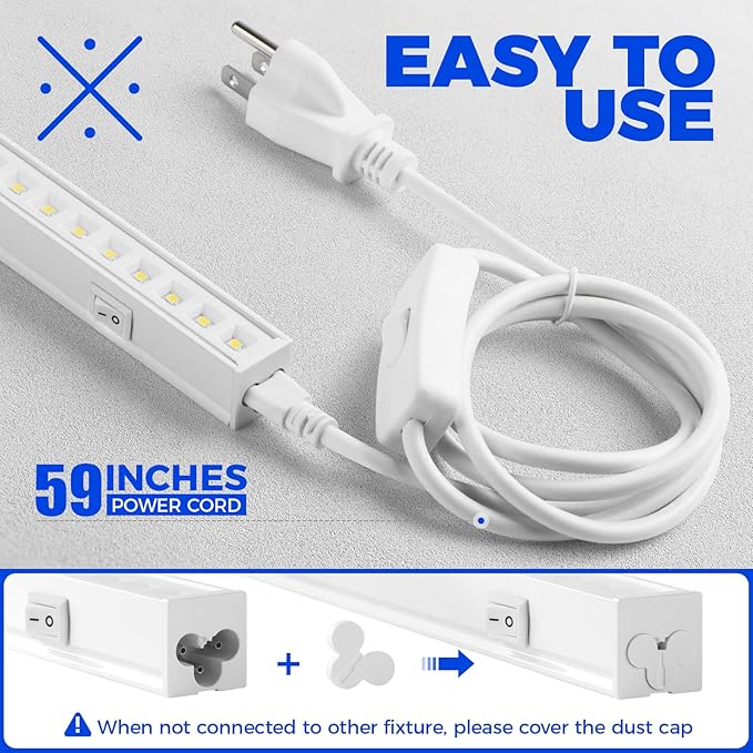 Barrina T5 Pro LED Grow Lights with Reflector Cup for Indoor Plants, 2FT 10W Full Spectrum LED Grow Light Strip, Individual Switch, Linkable, 5000K, 1 Pack