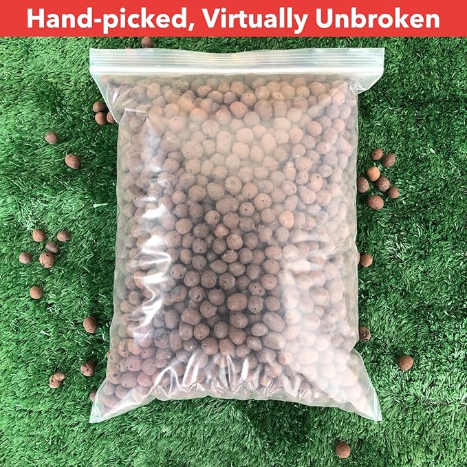 4Lbs Leca Expanded Clay Pebbles, 8-16mm Expanded Clay Aggregate, Natural Clay Pebbles for Hydroponic & Aquaponics Growing, Orchid Potting Mix, Hydroponics Supplies for Indoor Garden Plants