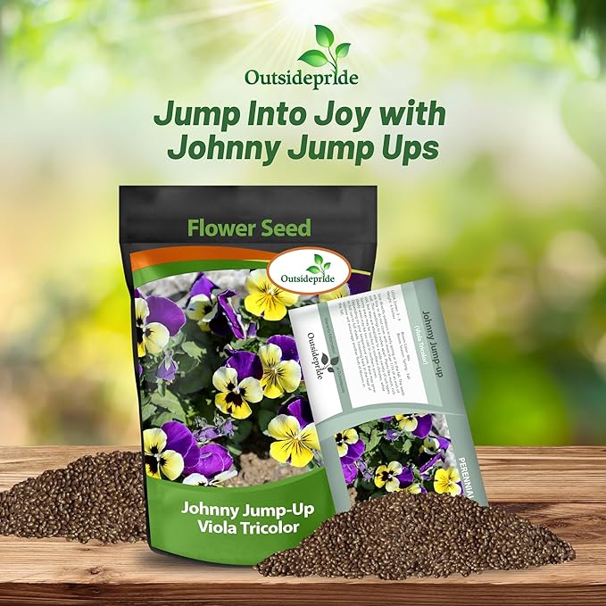 Outsidepride 1/8 lb. Perennial Viola Johnny Jump Up Flower Seeds for Planting