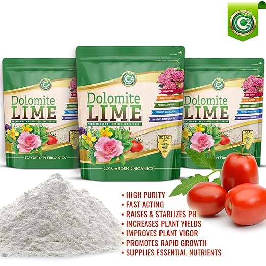 Organic Dolomite Lime 5LB - Made in USA - Garden Soil Amendment Fertilizer for Plants. Calcium/Magnesium Additive. Raise & Stabilize pH - Earthbox Tomatoes & Peppers Blossom End Rot. OMRI Listed