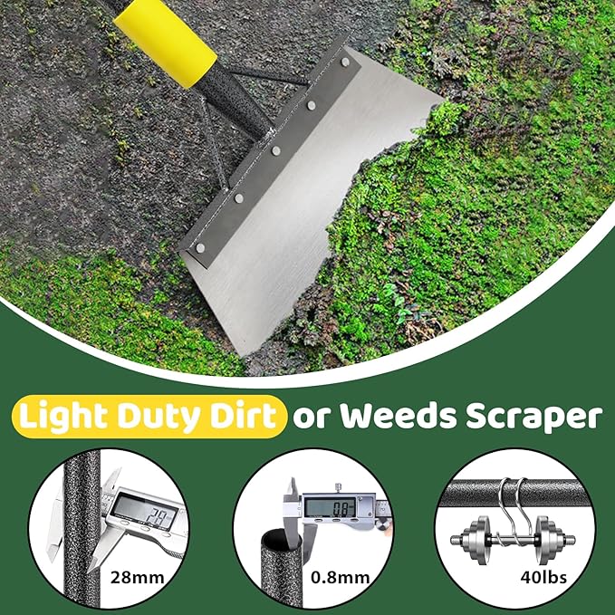 Garden Flat Shovel, Snow Shovel, Ice Scraper, 74 inch Floor Scraper Snow Ice Chopper for Sidewalks, Ice Removal Tool for Outdoor Garden Cleaning, Scarping Tool for Lawn Edging Weeding