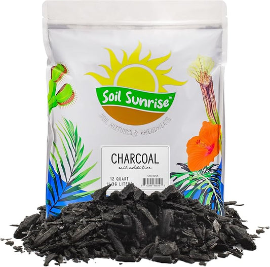 Horticultural Charcoal for Indoor Plants (12 Quarts), Hardwood Soil Additive for Orchids, Terrariums, and Gardening