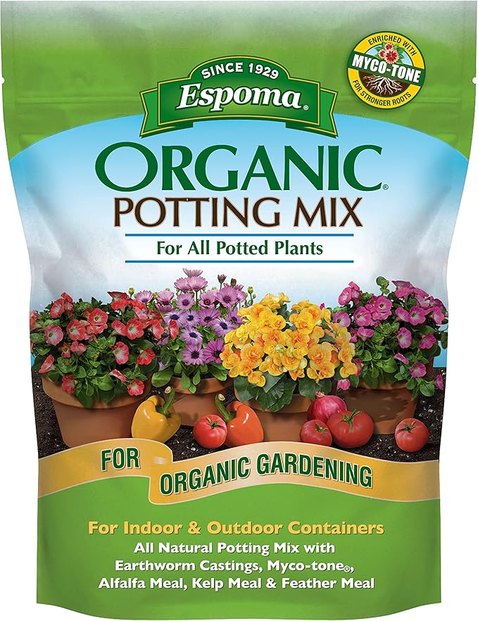 Espoma Organic Potting Soil Mix - All Natural Potting Mix For All Indoor & Outdoor Containers Including Herbs & Vegetables. For Organic Gardening, 4qt. bag. Pack of 1