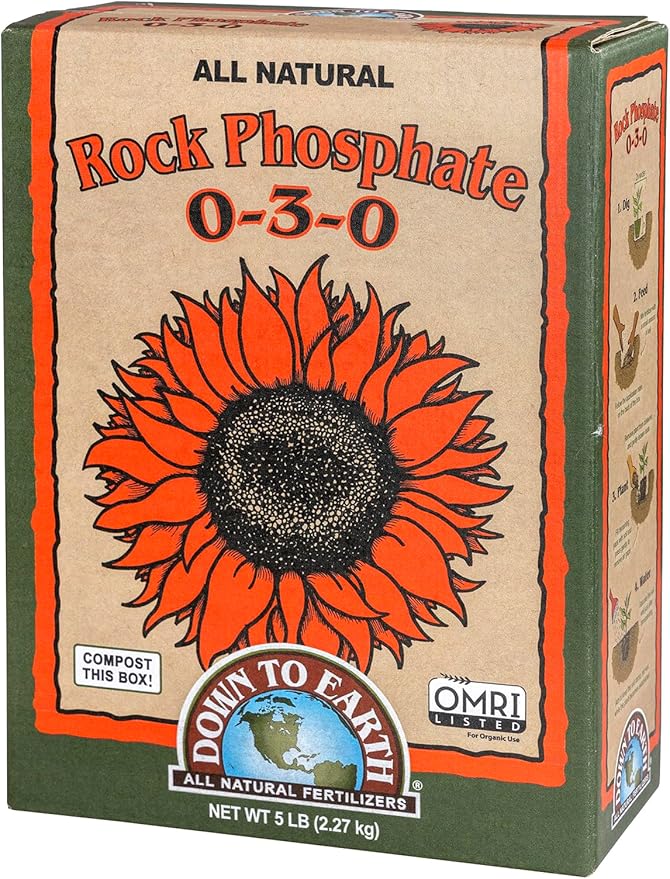 Down To Earth All Natural Fertilizers Organic Rock Phosphate Mix 0-3-0, 5 lb