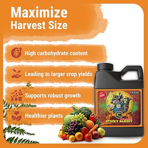 Cronk Nutrients Sticky Bandit Plant Food Carbohydrate – Boost Plants Flavour and Resin Production – Suitable for Soil, Soilless and, Hydroponic – Increase Aroma and Taste, 4L