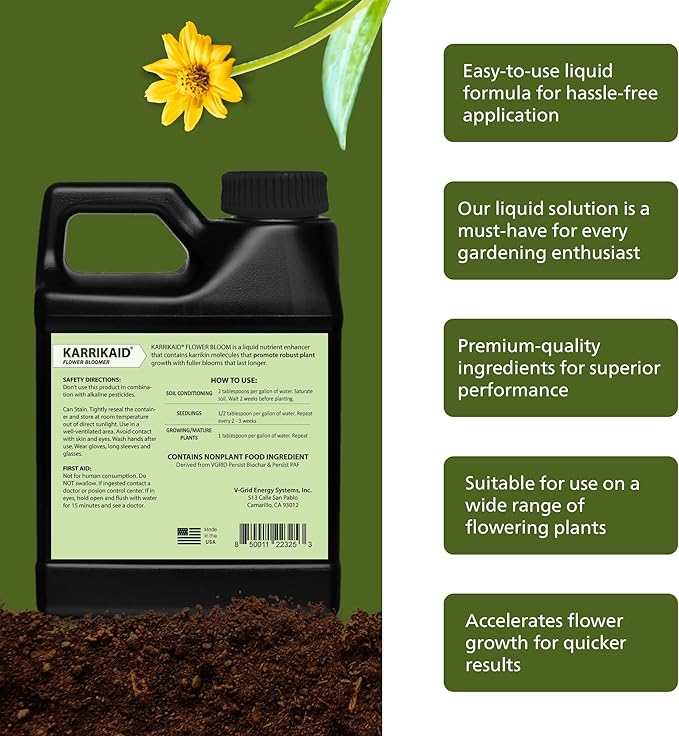 Flower Bloomer Liquid Ultimate Solution to Accelerate Flower Growth Bloom Nutrition and Enhance Blooming for Your Garden - 32 fl oz