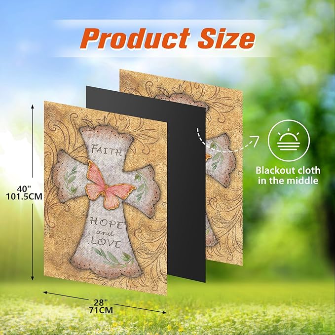 11 Pcs Christian Garden Flag Cross Yard Flags for All Season Christian Welcome Large 28 x 40 Inch Flags Double Sided Print Vertical House Flags Decorations for Home Outdoor Lawn