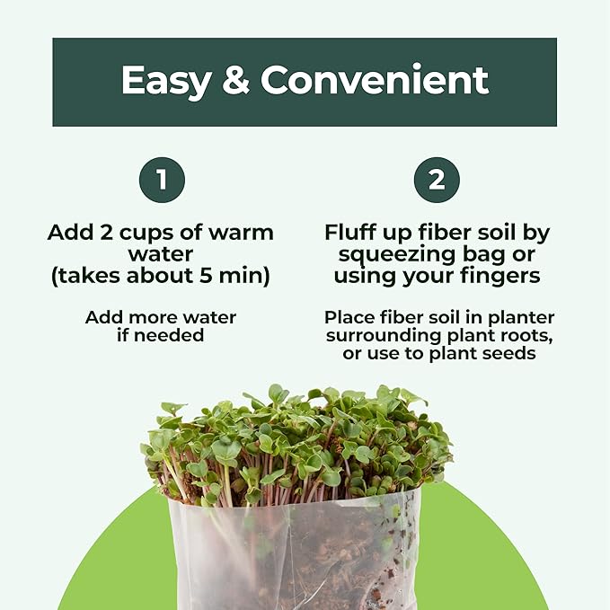 Premium Window Garden Potting Soil (Fiber Soil 10x - 1 QT Bags) for Indoor Plants, Home Garden