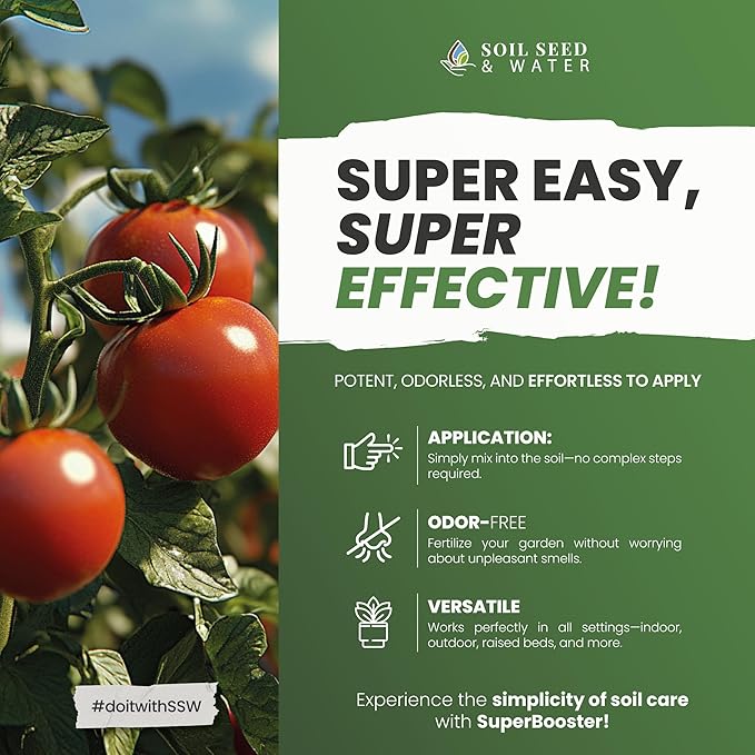 Soil Seed & Water SuperBooster Concentrated Organic Soil Amendment Fertilizer - Macronutrients, Micronutrients, Structural Component and Minerals - OMRI Listed