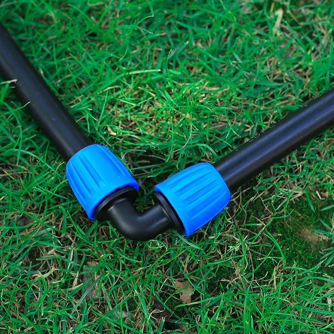 1/2 inch Blue Lock Barbed Elbow Connectors fit Drip Irrigation Fittings,16mm PE Tubing Connectors For 1/2" Drip Irrigation Tubing (OD 0.620 in.ID is 0.520. in)(10 Pcs Blue)