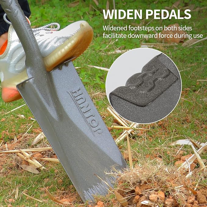 Flat Shovel Garden Spade Shovel Trenching Shovel Square Point Shovel for Digging Gardening Planting Edging, 43 inches