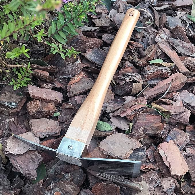 Hoe Garden Tool, Simple Practical Small Volume Light Weight Pick Axe for Pot Culture for Courtyard for Gardening