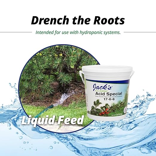 Jack's Classic 17-6-6 Acid Special Water-Soluble Fertilizer with Micronutrients to Promote Vegetative Growth and Blooms in Acid Loving Plants, 4lbs