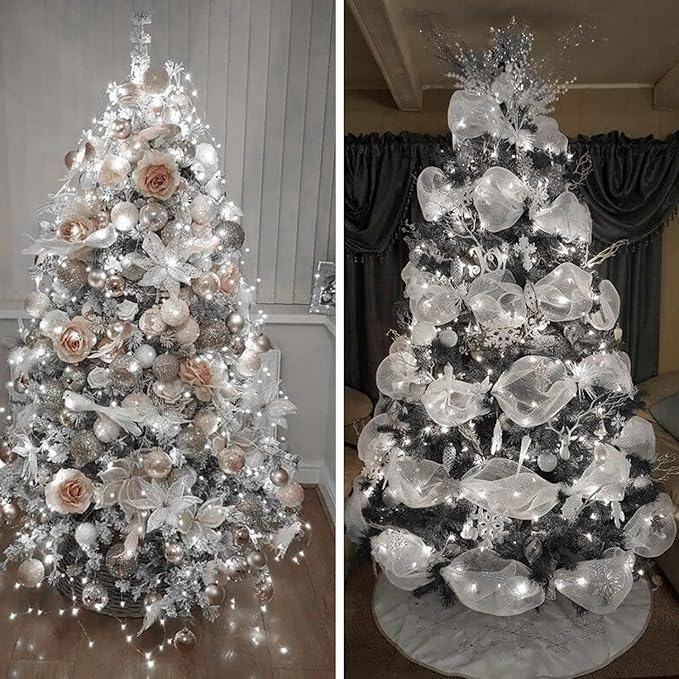 4Pack 80Ft 240LED Fairy Lights Battery Operated with Remote, Waterproof String Lights with Timer for Indoor & Outdoor, Twinkle Lights Battery Powered for Bedroom Christmas Decorations (Cool White)