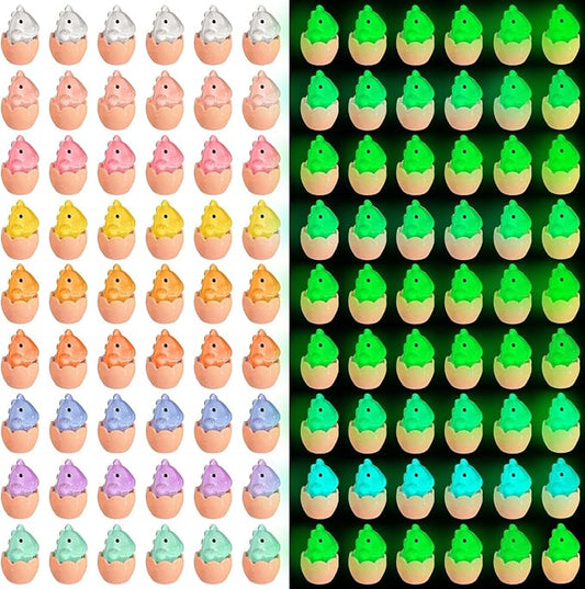 Libima 100 Pcs Mini Resin Luminous Dinosaur Figures Glow in The Dark Dinosaur Miniatures Resin Tiny Animal Figurines for Fairy Landscape Garden Aquarium Dollhouse Decor