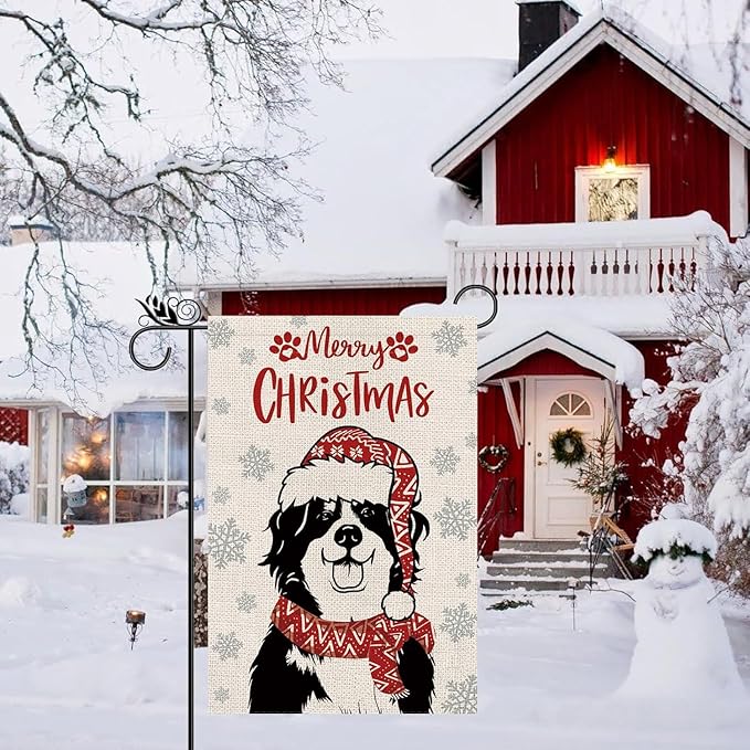 Seasonal Garden Flags Bernese Mountain Double Sided Flags Set of 11 Holiday Farmhouse Indoor Outdoor Yard Lawn Christmas Gifts Decorations 12.5x18 Inch