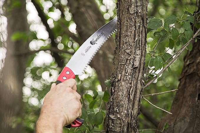 EZ Kut Kamikaze Max Saw Curved Blade with Scabbard - 19.3 Inch Heavy Duty Pruning Saw - Carbon Hardened Steel Japanese Technology- Best Pruning Saw for Tree Trimming & Branches - Made in Spain
