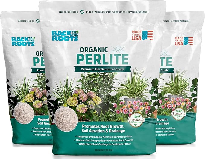 Back to the Roots 100% Organic Perlite (24 qt Value Pack) | Made in The USA | Premium Nutrition for Indoor and Outdoor Plants