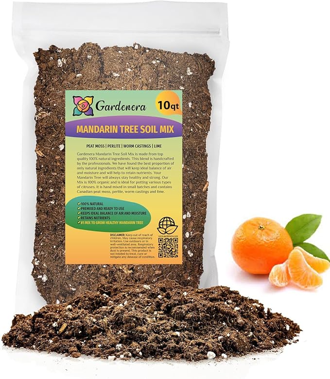 Healthy Soil, Juicy Mandarins - Gardenera's Soil Mix is a Must-Have for Citrus Lovers! - 10 Quart