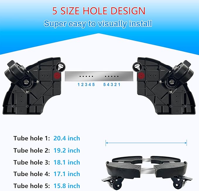 CASIMR Plant Caddy with Wheels, Heavy Duty 440lbs Capacity Rolling Plant Stand, 15-20 Inch Adjustable Indoor Outdoor Plant Dolly, Round Plant Roller Base Flower Pot Rack Holder Trolley Casters Tray