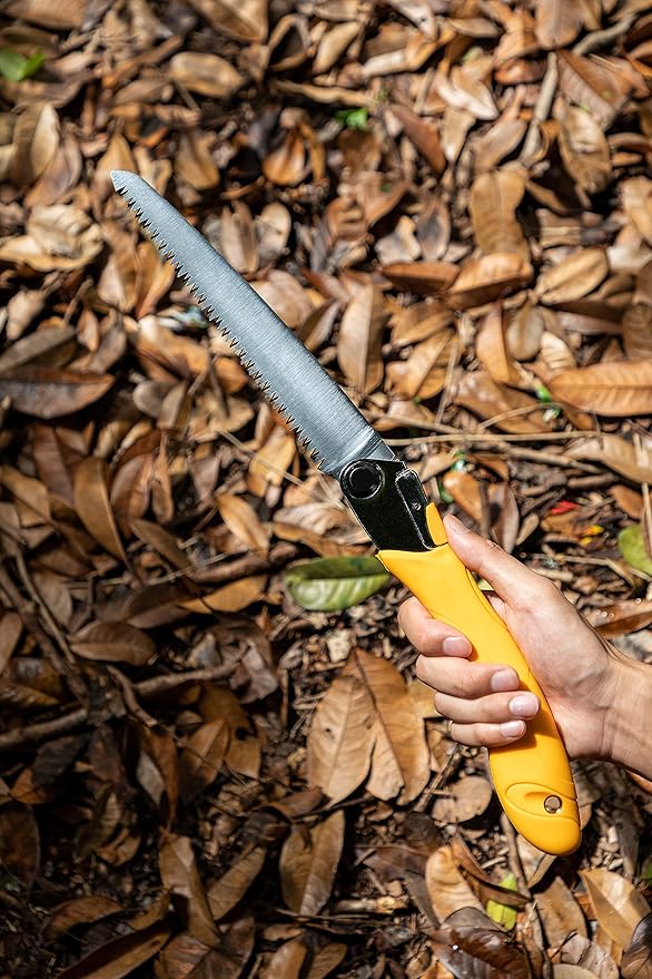 Hand Folding Pruning Saw 8 Inch Wood Tree Saw Japanese Pull Saw Razor Teeth Saw for Bone Wood Camping Backpacking Trimming Bushcraft Hunting, SK-5 Steel Blade with Non-Slip Rugged Handle.