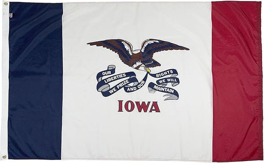 FlagSource Iowa Nylon State Flag, Made in the USA, 5x8'