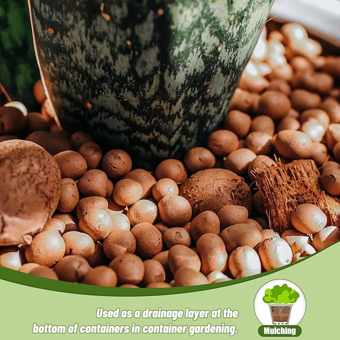 2.2 LB Clay Pebbles Leca Balls for Plants, hydroponic expanded clay pebbles, Ideal for Potted Planter drainage rocks material
