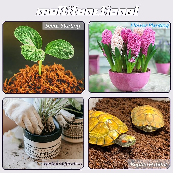 105 Pcs 50mm Compressed Coconut Coir Potting Soil,Coco Coir Pellets for Plants,Coco Fiber Pellets for Planting, Garden, Bonsai, Vegetables & Flower