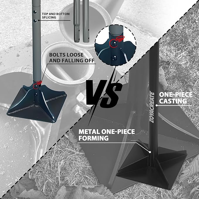 Hand Tamper Tool, Fully Welded Heavy Duty Steel Ground Garden Tamper for Soil Yard Landscaping -8x8Inch