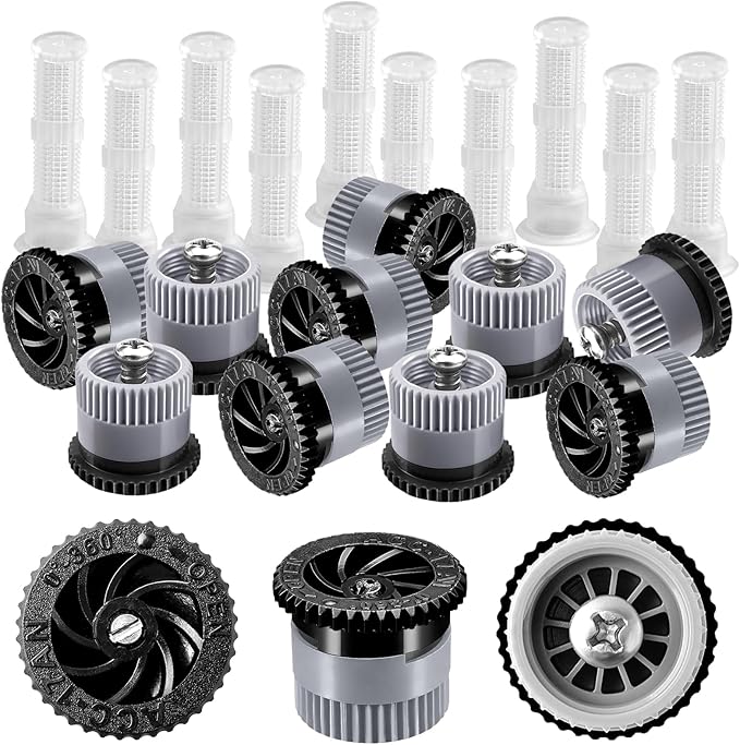 10 Pieces Variable Arc Nozzle, Replacement Pop-up Sprinkler Heads Compatible with Hunter, RainBird, Orbit High Efficiency Pop Up Sprinklers for Garden Lawn Irrigation (17AN)