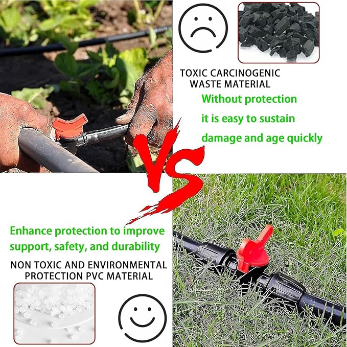 13 Pack Drip Irrigation Valve for 1/2 in Irrigation Tubing (1/2" Idx0.6-0.65" Od) Locked Barbed Ball Valve Drip Line Shut Off Valve Parts in Drip Irrigation Parts for Garden,16mm Drip Irrigation Parts