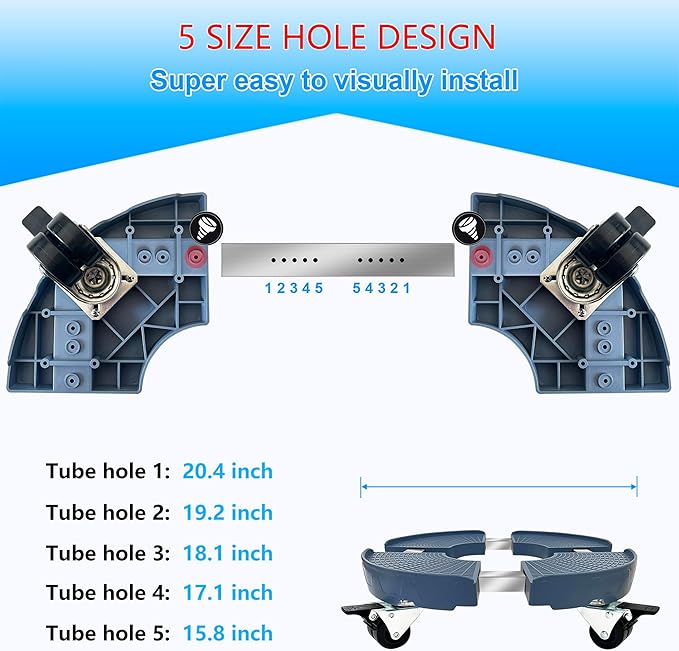 CASIMR 2 Pack Plant Stand with Wheels, Adjustable 15-20" Heavy Duty Plant Caddy with Casters, Indoor Outdoor Large Potted Planter Cart Dolly, Rolling Plant Stand for Flower Pot, 440lb Capacity