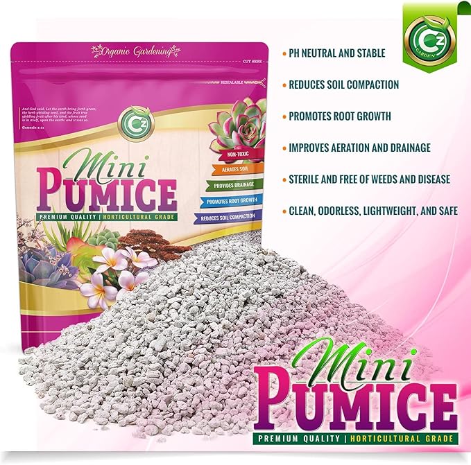 Pumice Stone Grow Media - Made in USA for Bonsai • Succulents • Cactus • Orchids - Horticultural Soil Amendment Additive Conditioner for Indoor and Outdoor Plants and Flower Gardens. OMRI Listed