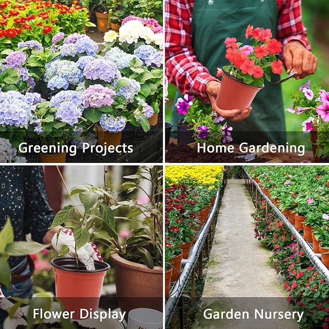 Augshy Plant Pots,40 Pcs 4" Plastic Plant Nursery Seed Starting Pots Nursery Pots for Succulent Seedling Cutting Transplanting