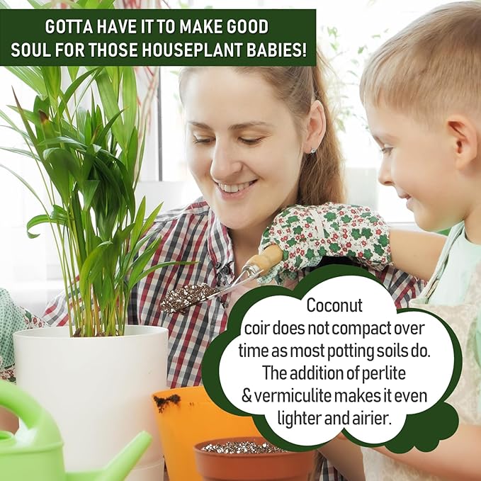 10QT Organic Coco Coir Perlite Mix, Coco Coir Mix for Plants, Coco Perlite Vermiculite Mix 40/30/30 for Gardening, for Plants Indoor, for Houseplants, to Promote Root Growth, and Water Retention