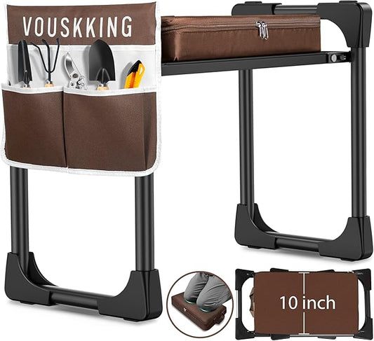 Foldable Garden Kneeler and Seat, Patented Thicker Wider Softer Kneeling Pad with Magnetic Stripe, 350lbs Heavy Duty Durable Garden Stool with Tool Bag, Gardening Gift for Women and Men