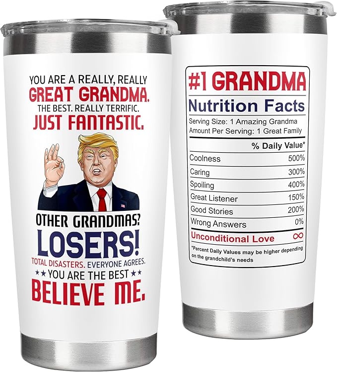 Grandma Gifts - Grandma Birthday Gifts, Christmas Gifts for Grandma - Gifts for Grandma from Granddaughter, Grandson, Grandkids, Grandchildren - Gifts Ideas for Grandma, Grandmother - 20 Oz Tumbler
