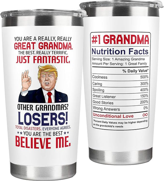 Grandma Gifts - Grandma Birthday Gifts, Christmas Gifts for Grandma - Gifts for Grandma from Granddaughter, Grandson, Grandkids, Grandchildren - Gifts Ideas for Grandma, Grandmother - 20 Oz Tumbler