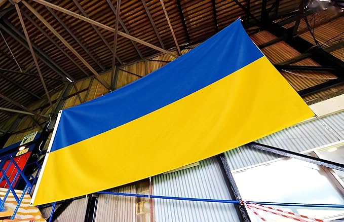 Ukraine Extra Large Flag 6x10FT Giant Ukrainian National Polyester Flag With 3 Grommets For Patriotic Ukrainian Themed Festival Events Party Decoration(Ukraine, 6x10FT)