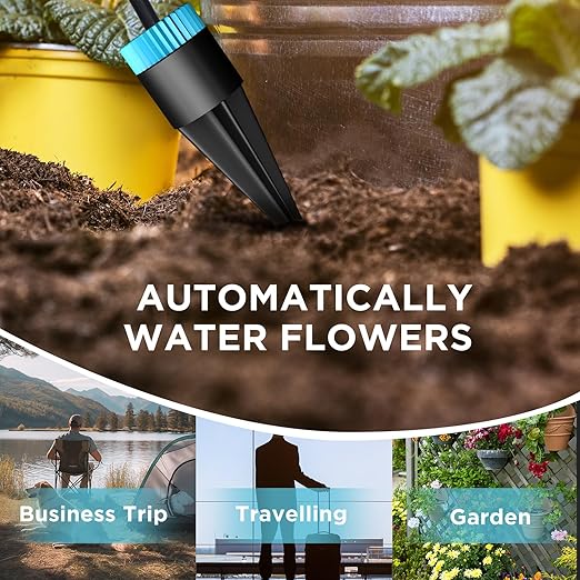 Drip Irrigation System Automatic Micro Drip Kit with 10 Drip Nozzles 52FT Irrigation Tubing Hose Garden Watering System for Flower, Potted Plants, Vegetable, Greenhouse