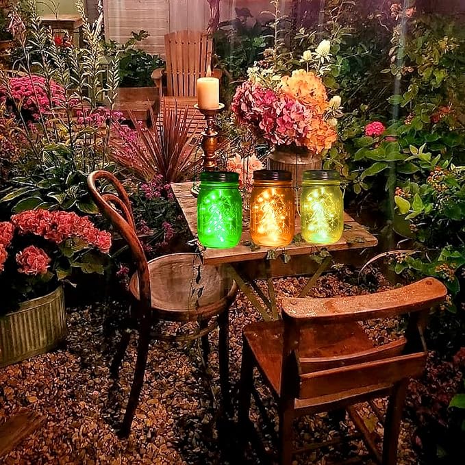ZNYCYE Upgraded Solar Mason Jar Lights, 12 Pack 30 Led String Fairy Star Firefly Jar Lids Lights, Jars Not Included, Best for Mason Jar Decor,Great Outdoor Lawn Decor for Patio Garden, Yard (6 Colors)