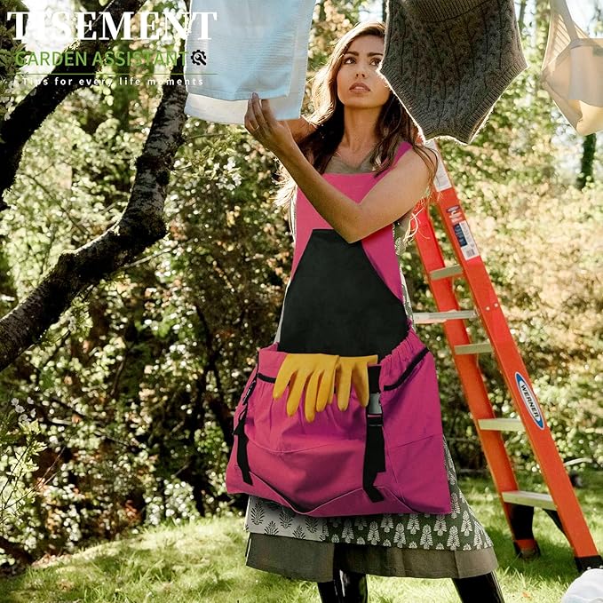 Gardening Apron,Unisex 8Oz Waterproof Canvas Garden Apron with Pockets for Harvesting, Gardening Gifts for Women