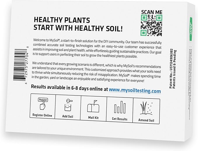 MySoil Soil Test Kit, Unlock Your Lawn & Garden Potential, Complete & Accurate Nutrient and pH Analysis with Recommendations Tailored to Your Soil and Plant Needs
