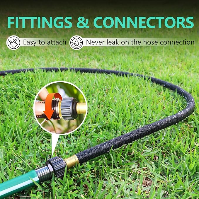 1/2’’ Soaker Hose 10 Ft 15Ft, Soaker Hose for Foundation Watering, Garden Soaker Hose 25 Ft 50 Ft 100 Ft Drip Hoses for Garden Drip Garden Hose Irrigation System (10 feet)