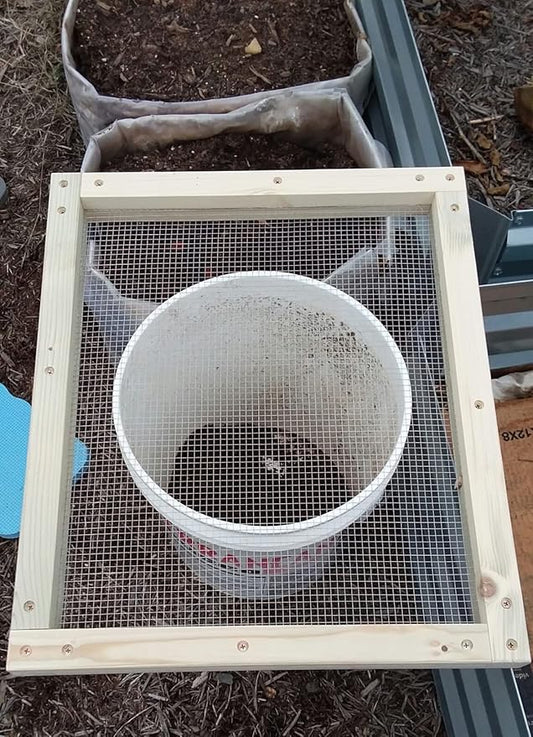 CTSC Soil Sifter for Garden, Compost Sifter, Garden Sieve, Wood Dirt Sifter, Rock Sifter with Stainless Steel Welded Wire Mesh(1/4")